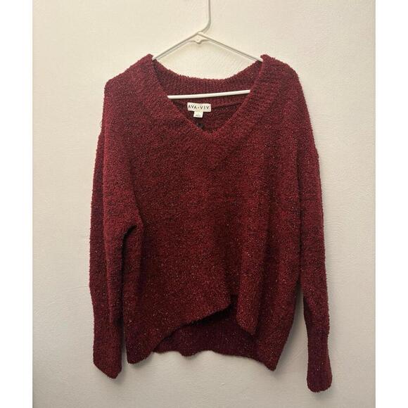AVA & VIV V-Neck Sparkly Sweater Size X (14W) - Picture 2 of 9